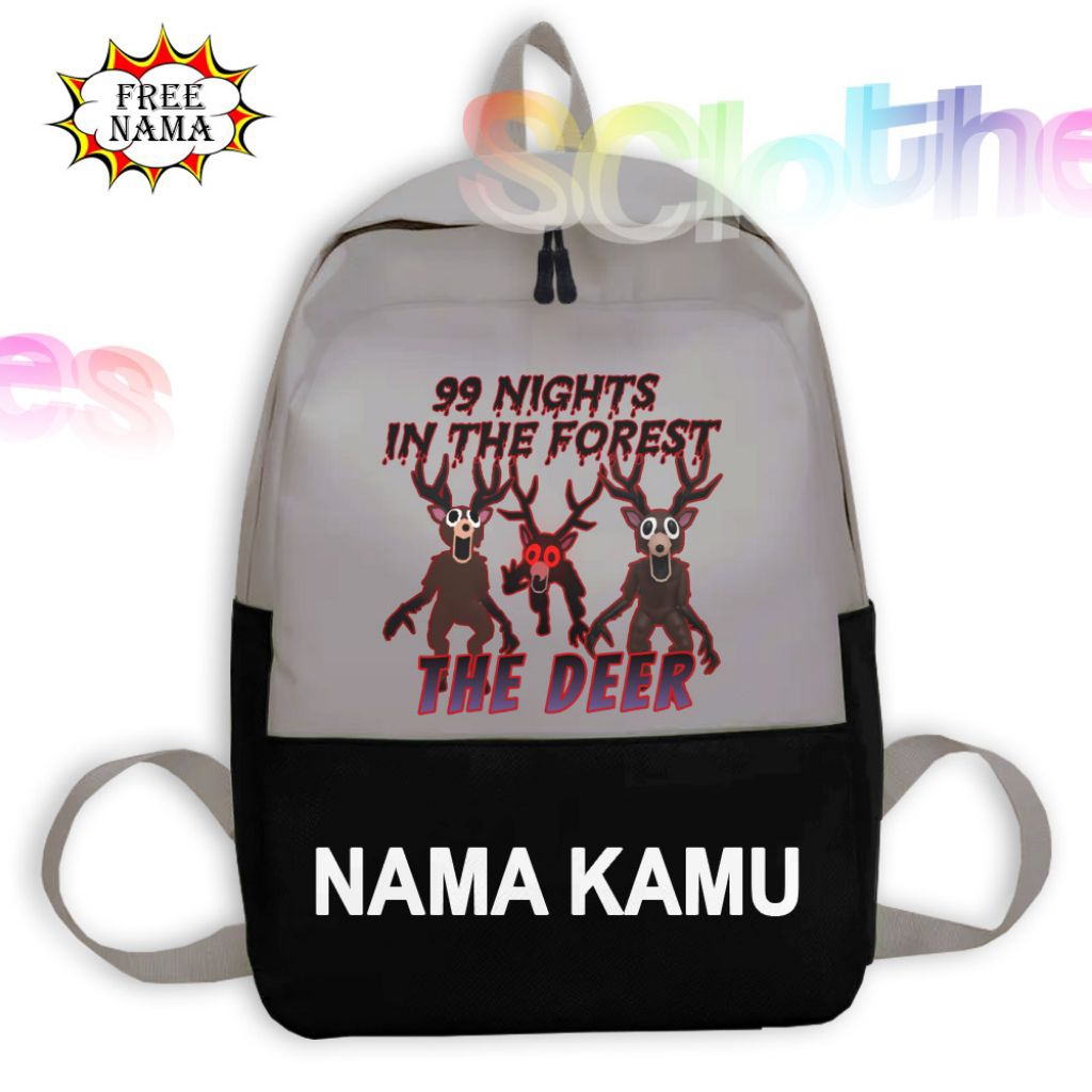 ROBLOX Bag Cool กระเป๋าเป้สะพายหลังโรงเรียนอนุบาล DEER CHARACTER 99 NIGHTS IN THE FOREST ROBLOX