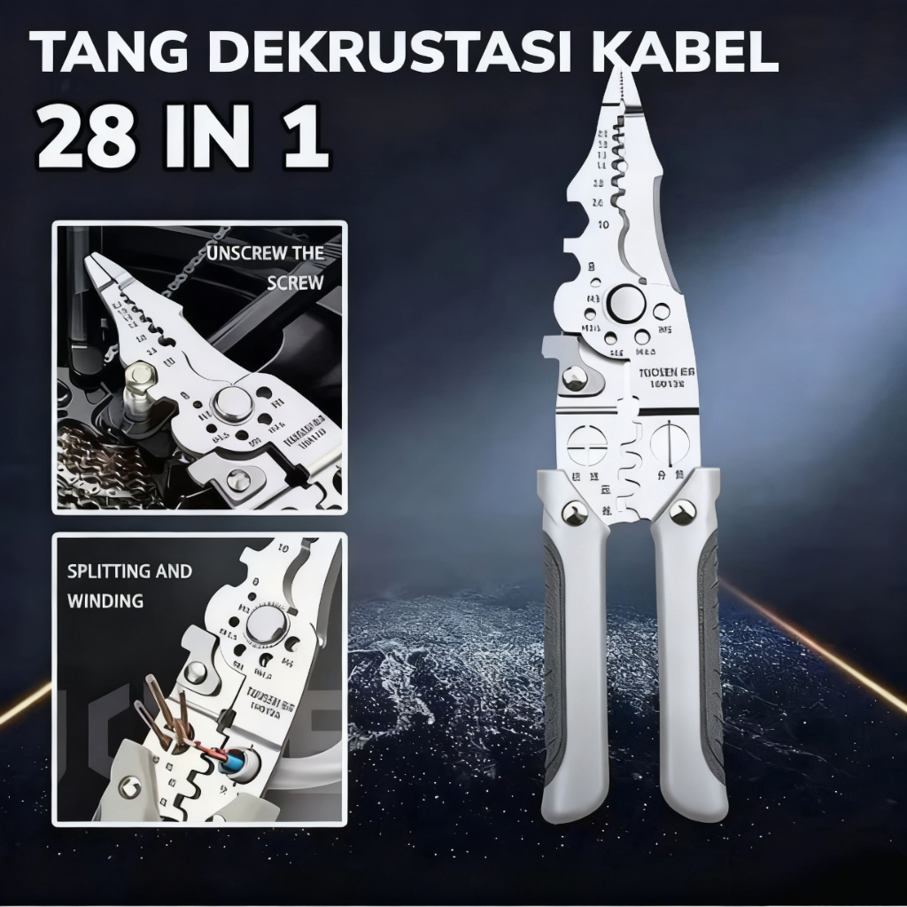 28 in 1 มัลติฟังก์ชั่น Wire Stripper คีม Electrician Wire Stripper Wire Breaker Wire Stripper