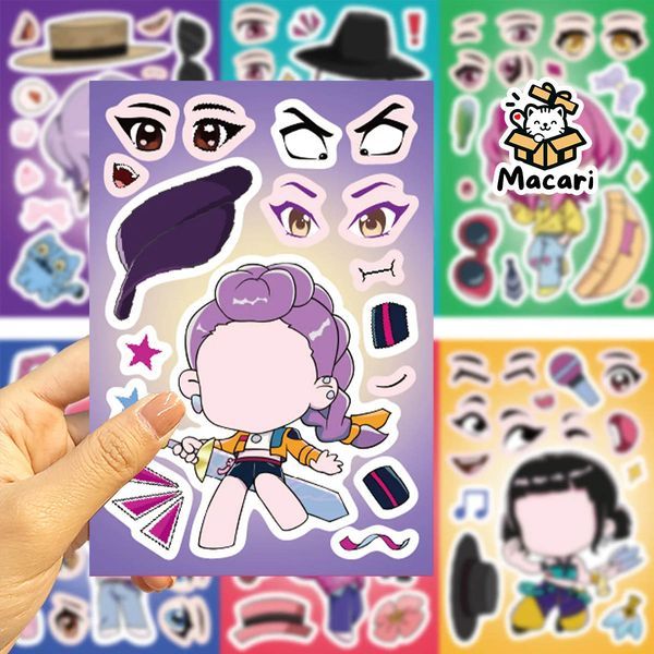 [KPOP DEMON HUNTERS] DIY KPOP Demon Hunters สติกเกอร์ปริศนาเปลี่ยนหน้า/ DIY Demon Hunters สติกเกอร์ต