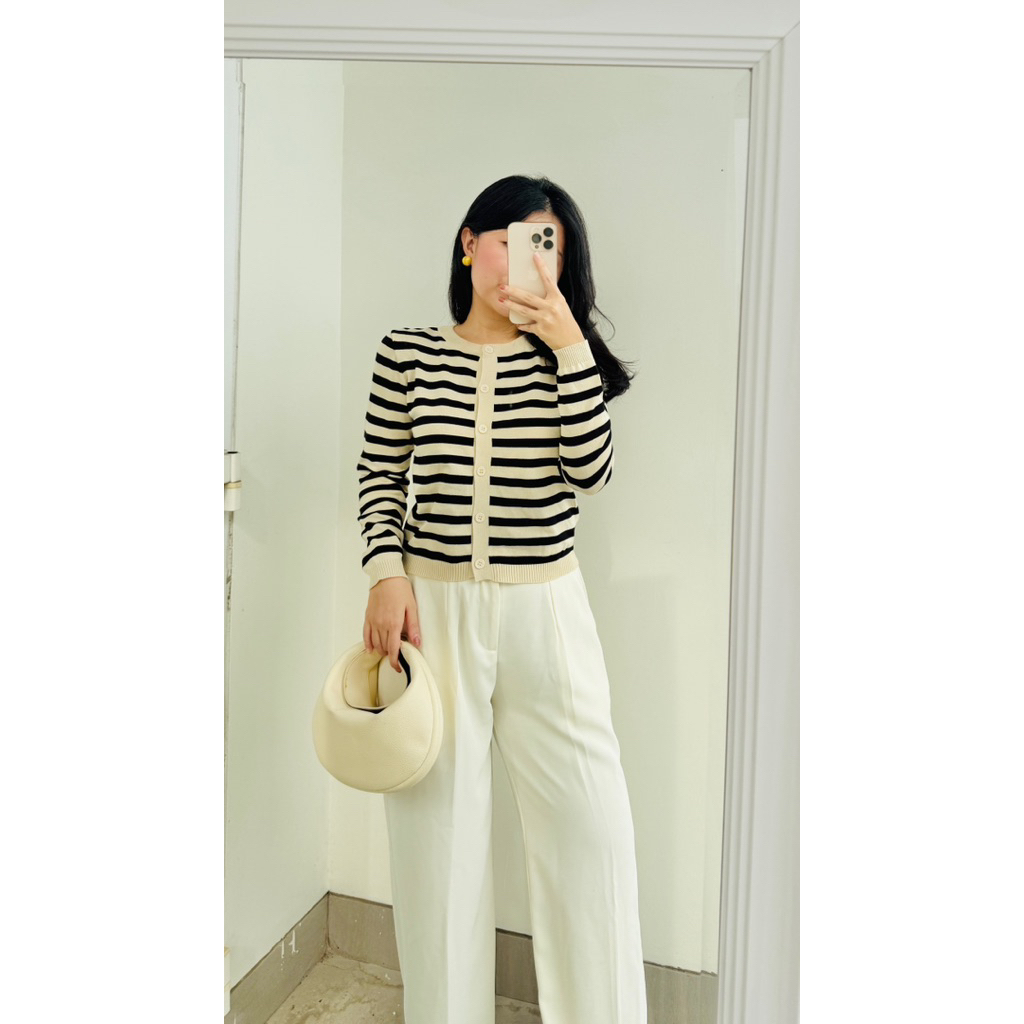 HAZEL KNIT CARDIGAN / STRIPE CARDIGAN / WOMENS CARDIGAN