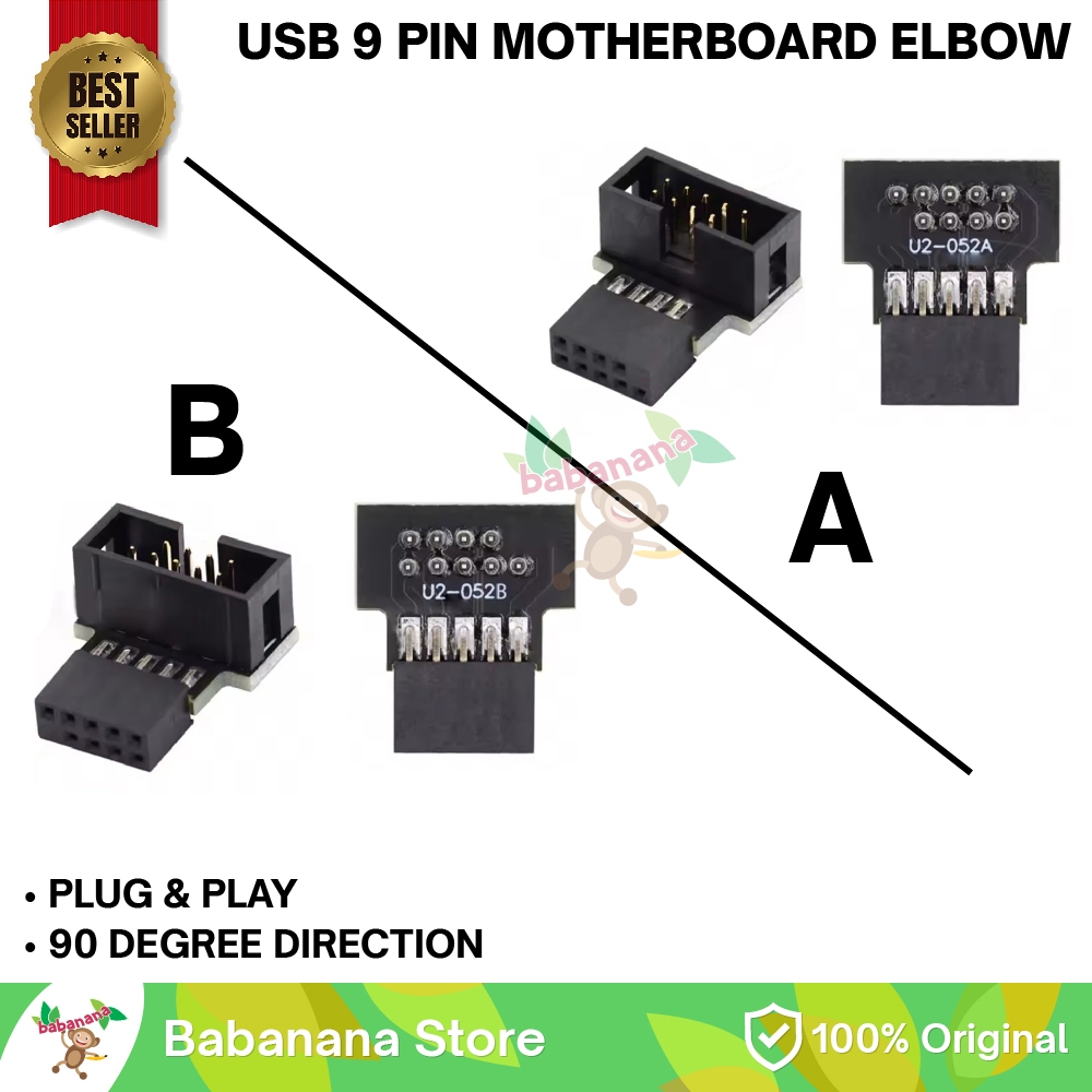 SIKU USB 2.0 9PIN DEGREE ADAPTER DIRECTION CHANGER 90 DEGREE 9 PIN MOTHERBOARD CONVERTER ELBOW