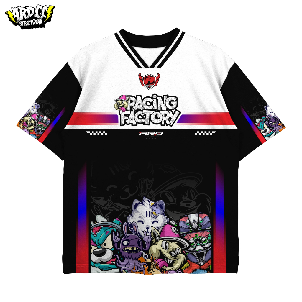 ขนาดใหญ่ Racing Factory Dryfit Vintage Jersey/Oversize Boxy Vintage Jersey/Anime Jersey