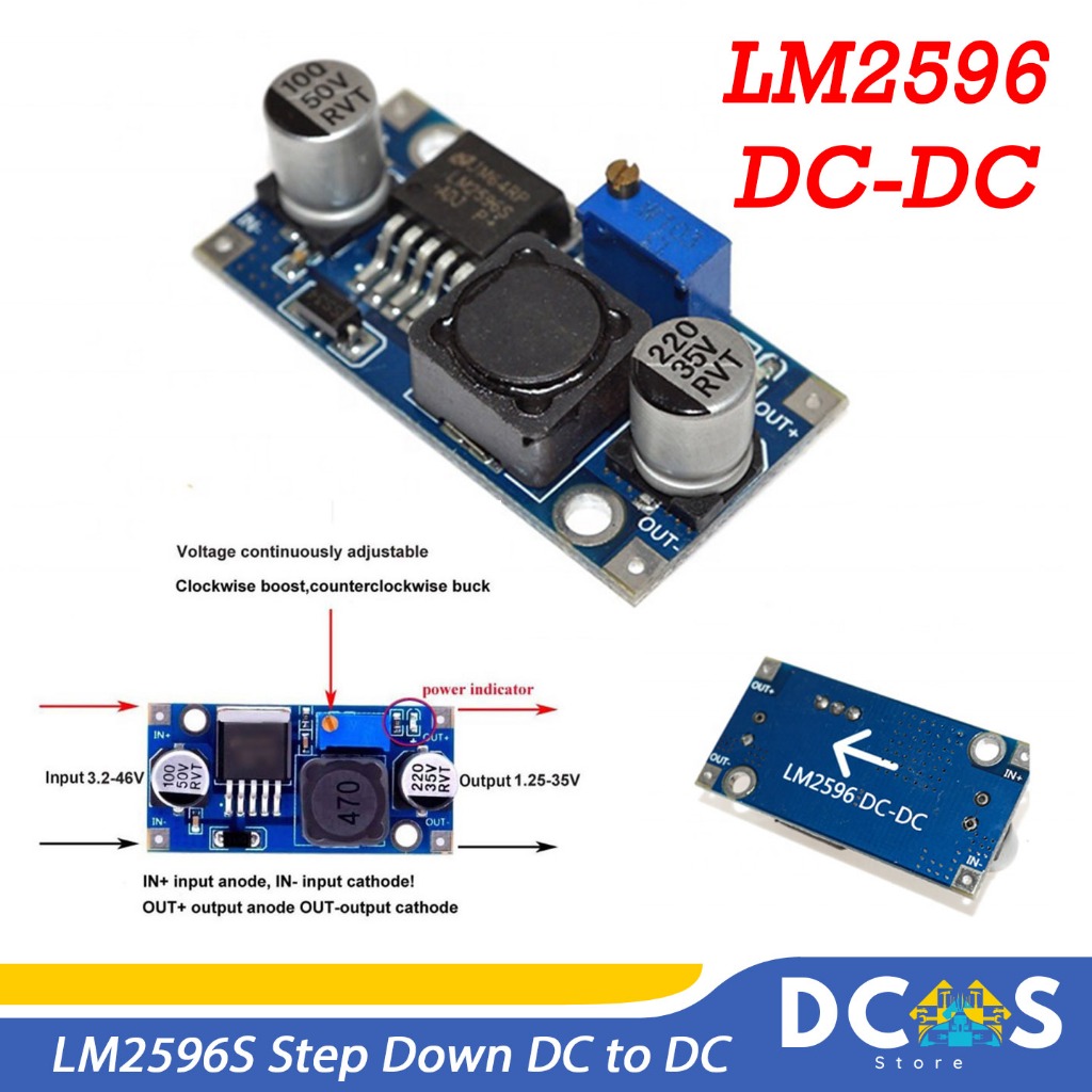 LM2596 โมดูลสเต็ปดาวน์ DC-DC ปรับได้ 3A LM2596S ขั้นตอนลง DC เป็น DC