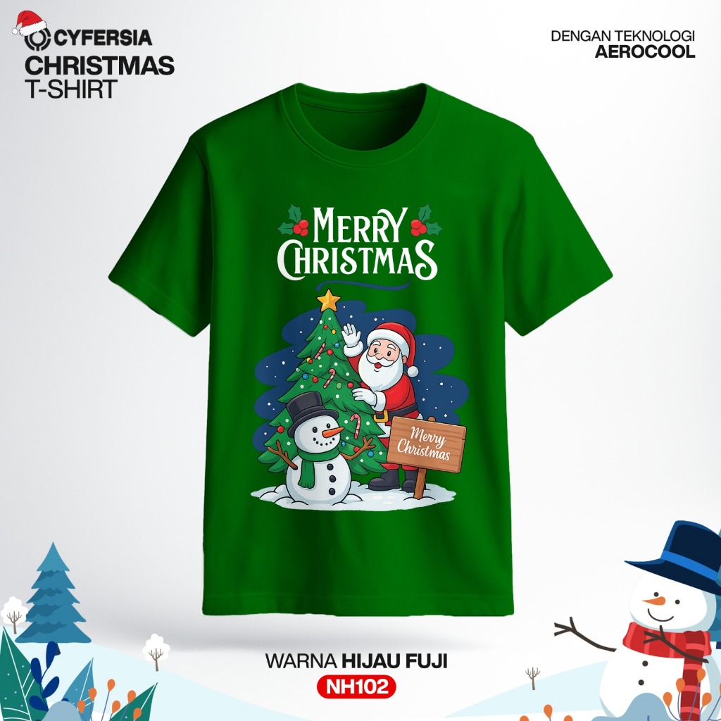 Cyfersia Merry Christmas Santa Claus & Christmas Tree Top NH102
