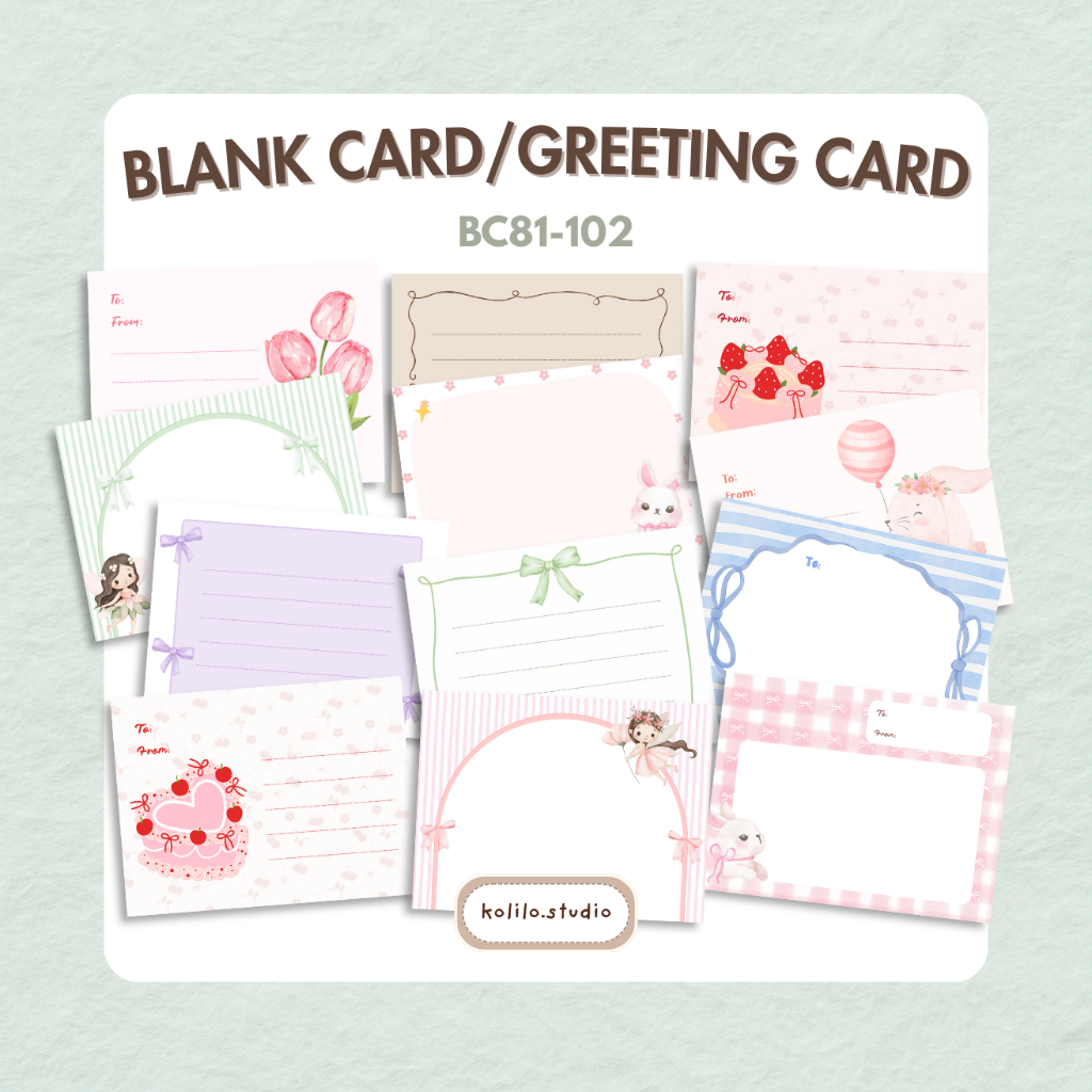 [BC 81-102] BLANC CARD GREETING CARD AESTHETIC BLANK GREETING CARD