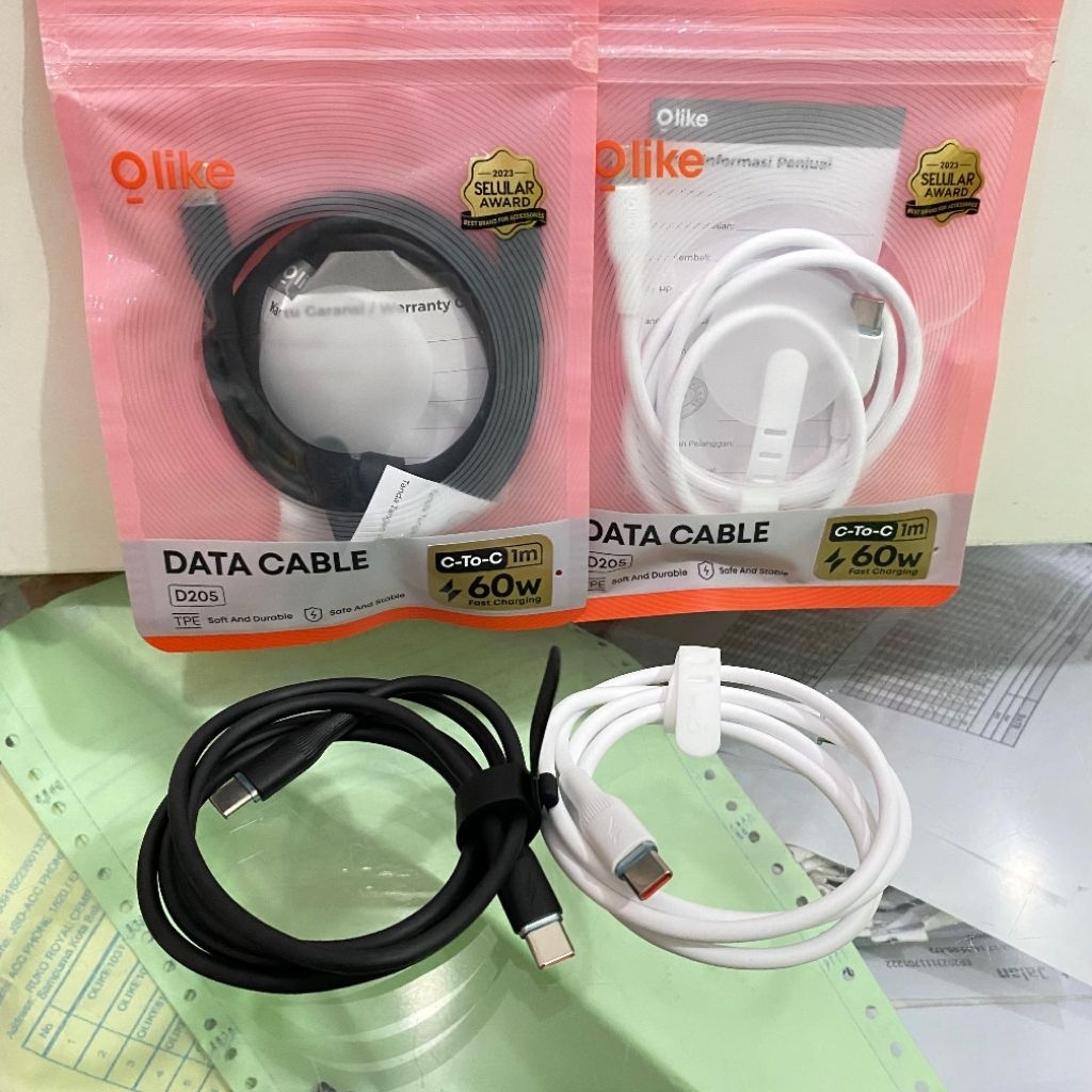 OLIKE D205CC DATA CABLE Type-C ถึง Type-C ชาร์จเร็ว 60W 100 ซม.