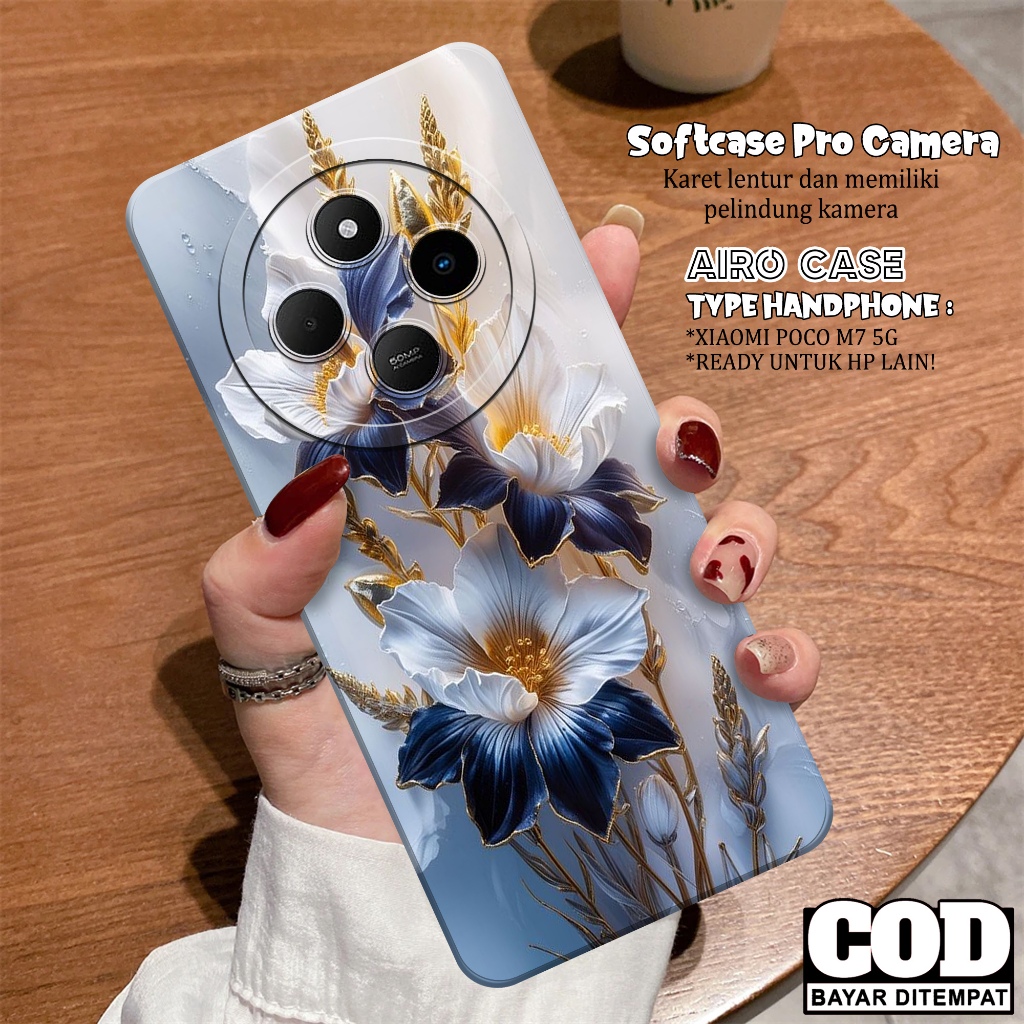 HP เคส XIAOMI POCO M7 5G 2025 - เคส XIAOMI POCO M7 5G 2025 Softcase - เคสแฟชั่น FLOWER - เคส XIAOMI 