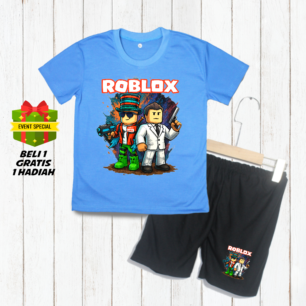 Roblox เสื้อผ้าเด็กผู้ชายชุดประเภท 12 Cool สบาย DTF หน้าจอการพิมพ์ Bonus Distro ของขวัญอายุ 2-10 ปี