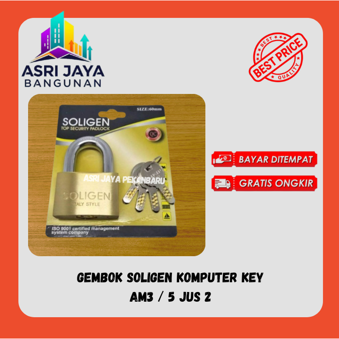 Soligen กุญแจล็อคคอมพิวเตอร์ AM3 / 5 น้ําผลไม้ 2 ป้องกันการตัดกุญแจจุด 60 มม. มีให้เลือก 40 มม. และ 