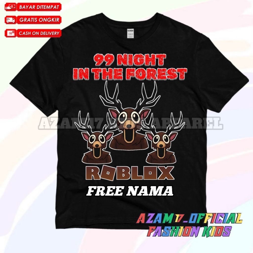 Roblox 99 Night In The Forest The Deer เสื้อยืดเด็กล่าสุดฟรีชื่อ / Roblox 99 วันใน Forest เกมเสื้อยื