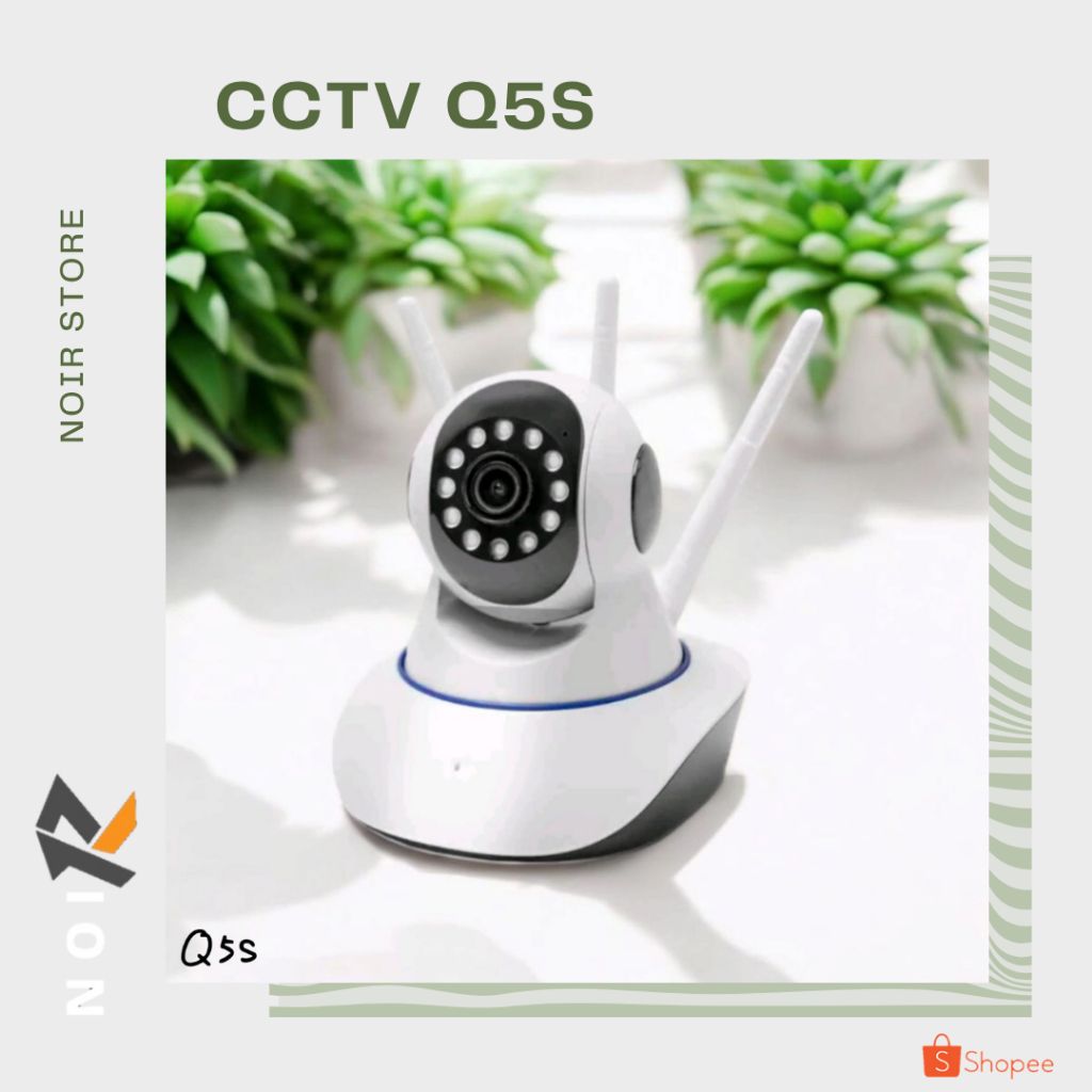 NOIR กล้องวงจรปิด 3 เสาอากาศ 1080P กล้องไร้สาย WiFi สมาร์ท Q5S APP V380 Pro