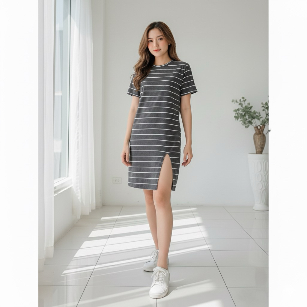 VAGE TIEDIE SLIT DRESS/ราคาพิเศษ