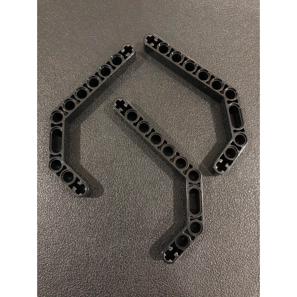 Lego Parts - 6629 - สีดํา Technic Liftarm Modified Bent หนา 1 x 9 (6 - 4)