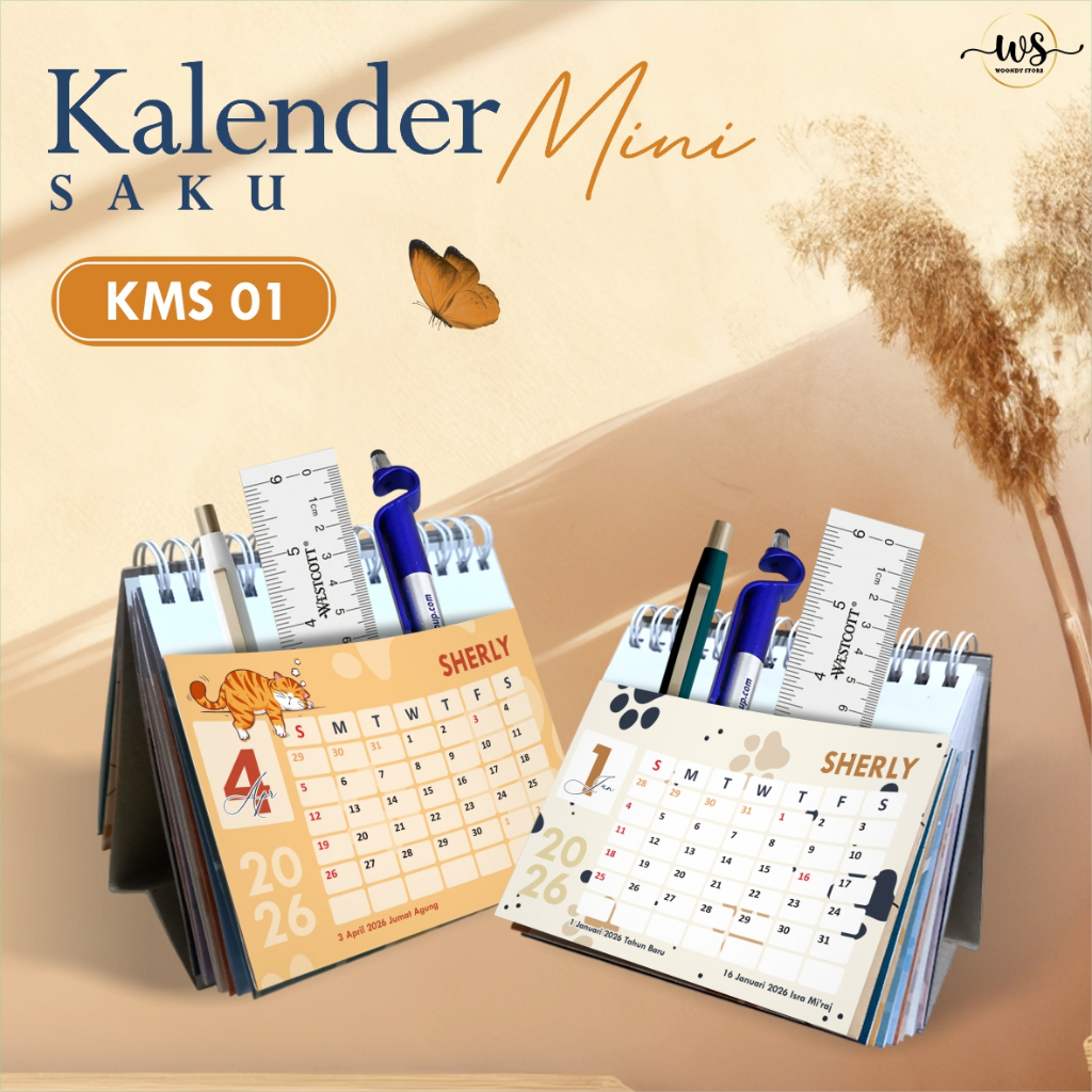 MODERN MINI POCKET CALENDAR - VINTAGE 2026 MINI POCKET CALENDAR - MINI SITTING CALENDAR SOUVENIR