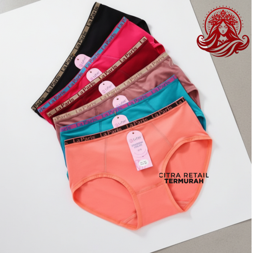 ขายส่งโหล 3 6 12 กางเกงชั้นในสตรี By LA PARIS CD Plain Supersoft Size L - XXL SUPER SOFT Rich Cotton