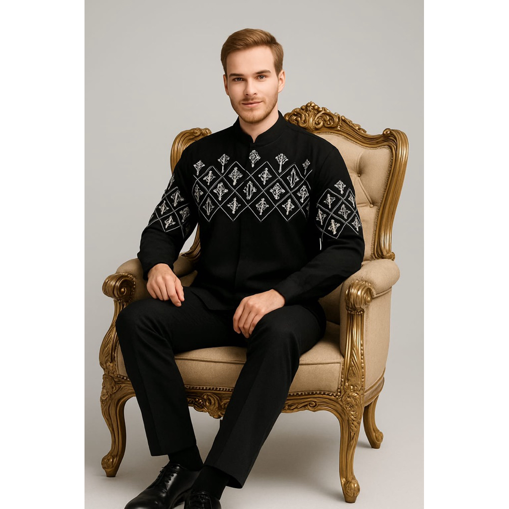 KAMEJA เสื้อกล้ามเนื้อสีดําสําหรับผู้ชายผู้ใหญ่ที่มีล่าสุดพรีเมี่ยม MOTIF 2025 ขนาด SML XL XXL