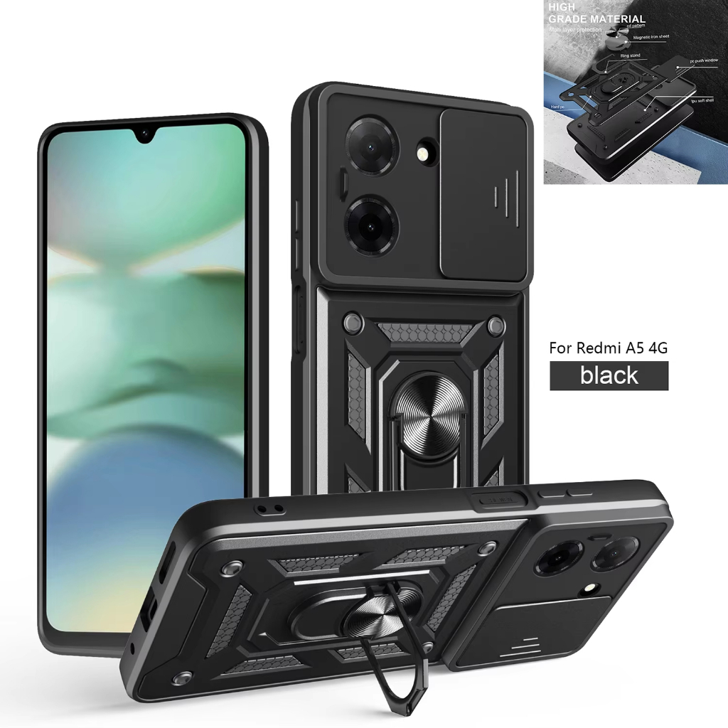 Case Robot Armor Slide Camera Xiaomi Redmi A5 (4G), Pocophone C71 (4G) / Transformer Ring Open Close