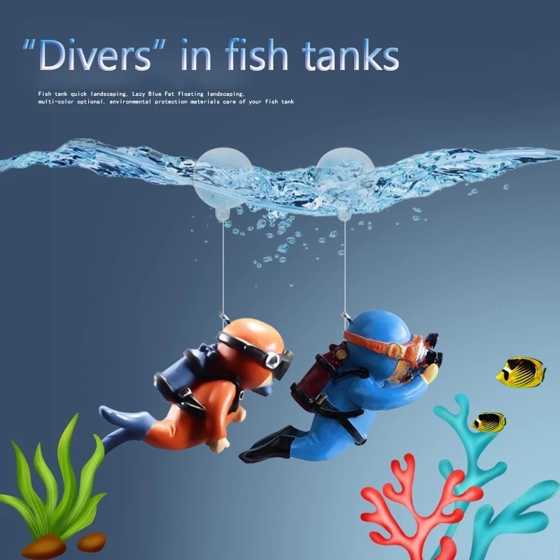 Aquarium Diver เครื่องประดับเครื่องประดับ Miniature Resin Diver สําหรับตกแต่งตู้ปลา