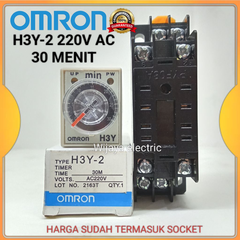 Omron H3Y-3/ h3y2 220vac 30min 8pin Timer พร้อมซ็อกเก็ต