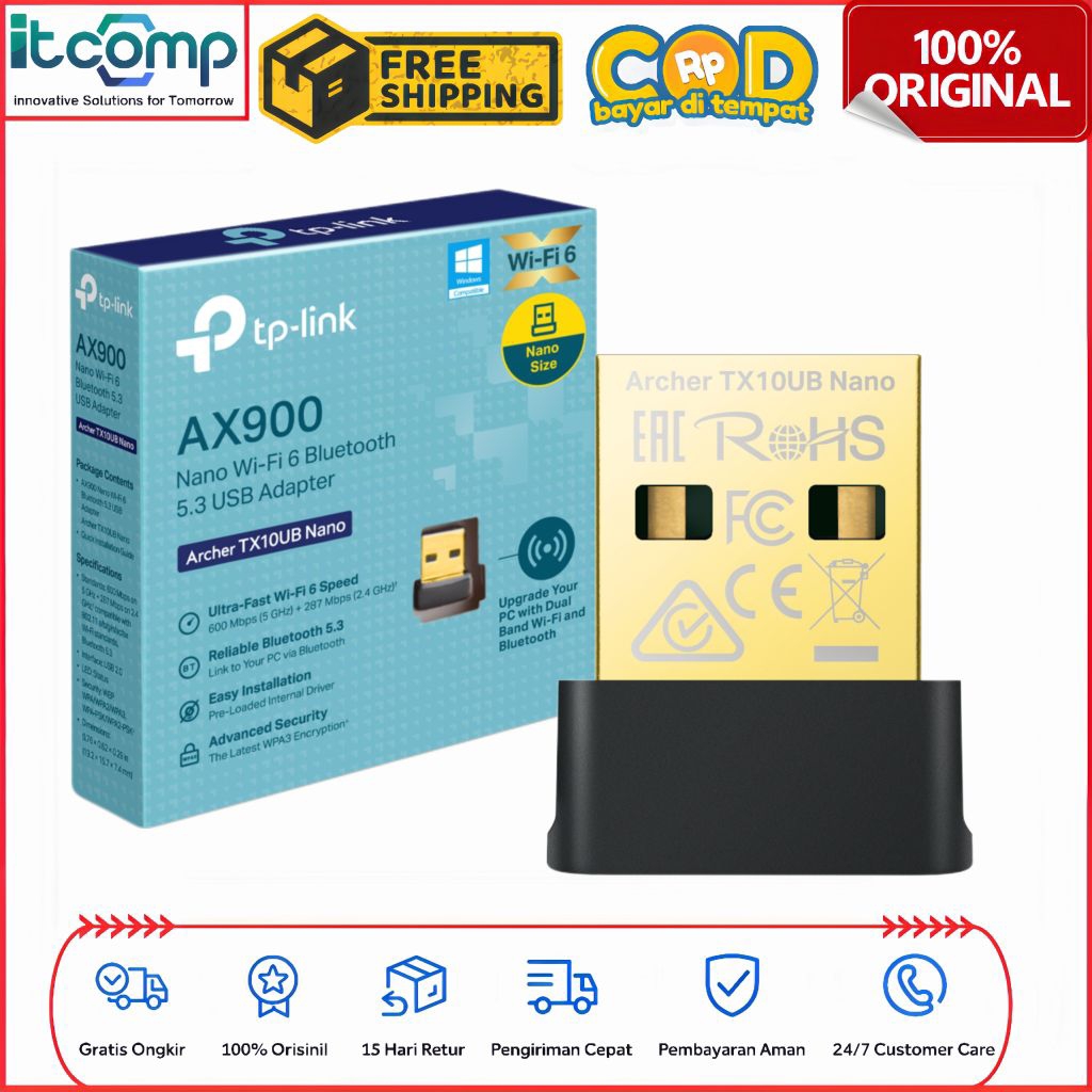 TP-Link Archer TX10UB Wi-Fi 6 Nano AX900 Bluetooth 5.3 อะแดปเตอร์ USB 2.0