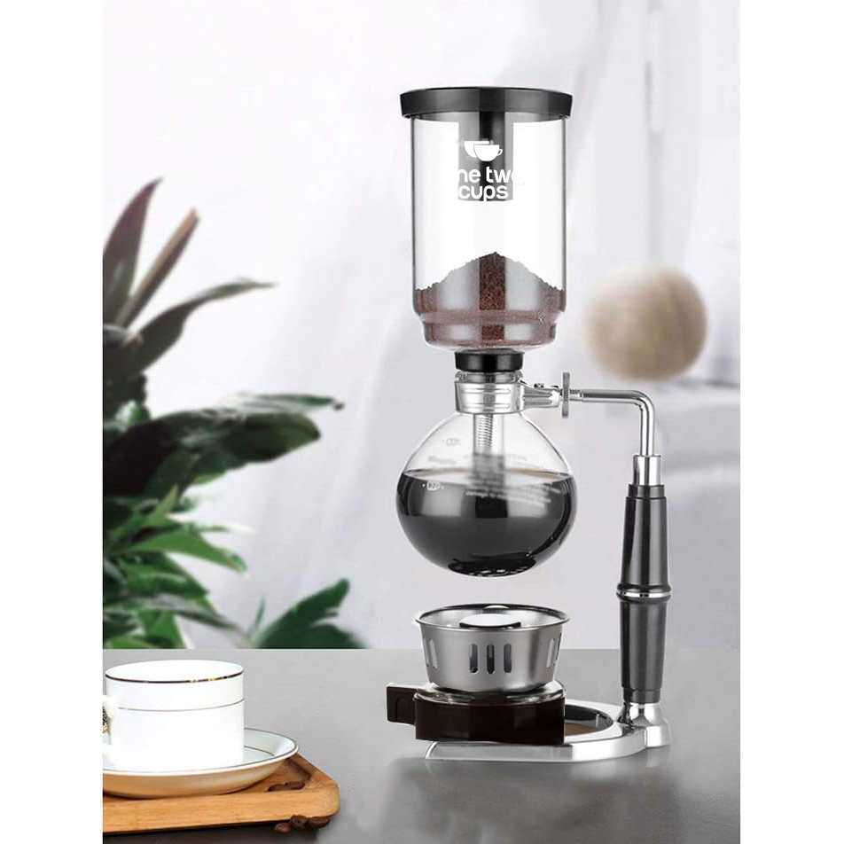 Pertamashop - เครื่องชงกาแฟ Syphon หนึ่งสองถ้วยหม้อสูญญากาศชงด้วยมือ 5 ถ้วย 500ml - JF99