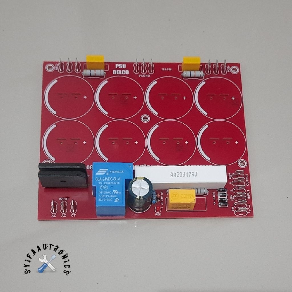PCB PSU class AB 8 elco plus softstart