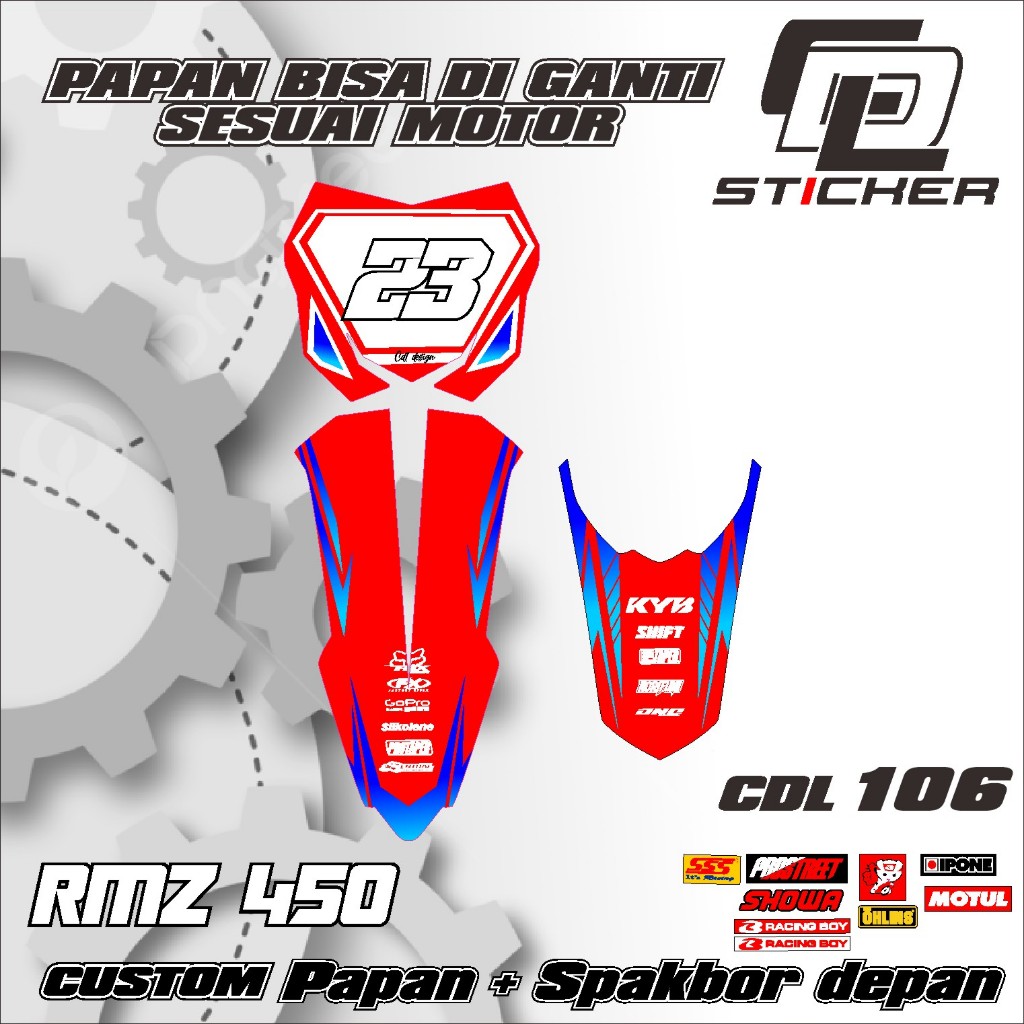 ใหม่ล่าสุด START NUMBER PLATE STICKER + FRONT FENDER RMZ 450 KX KLX 150 KLX BF KLX GORDON DTRACKER K