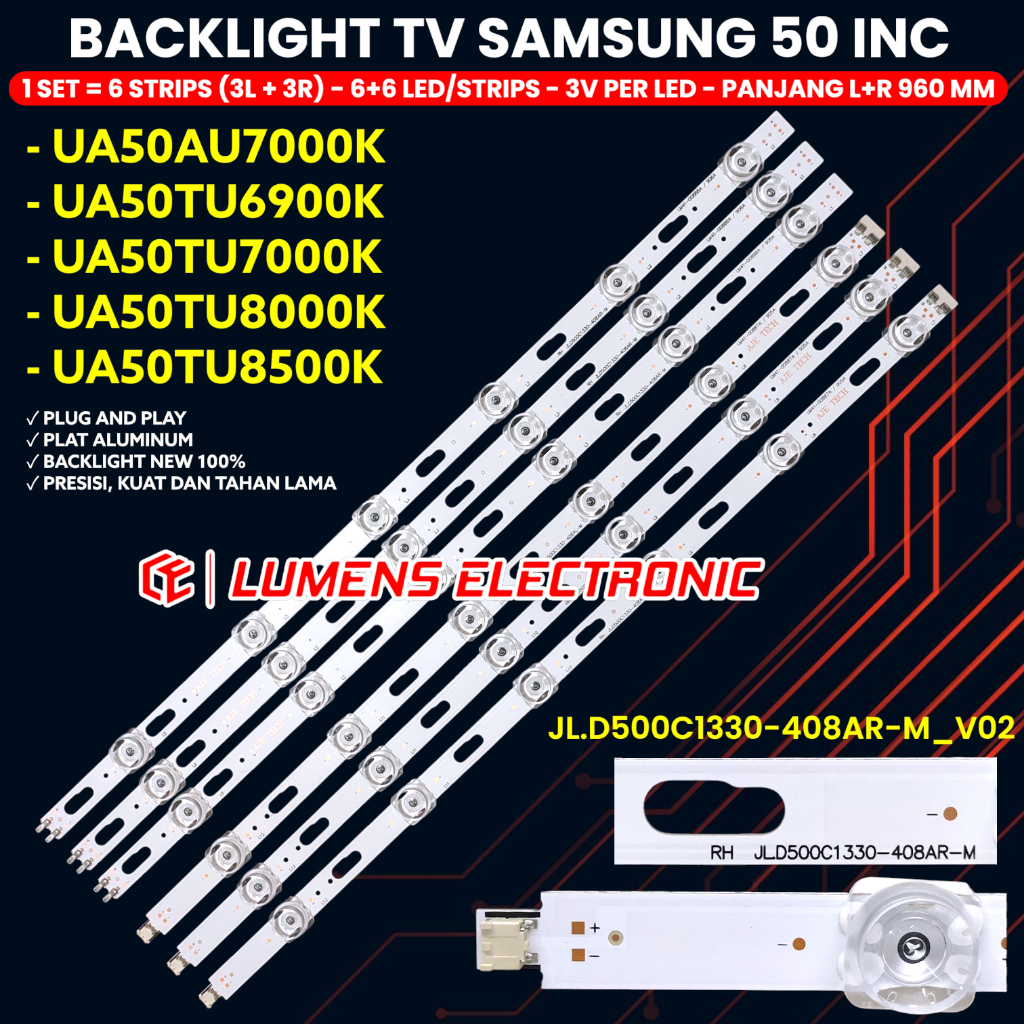 SAMSUNG 50 INCH TV BACKLIGHT UA50TU7000 UA50AU7000 UA50CU7000K UA50TU8000 UA50TU8500 UA50TU6900 50TU