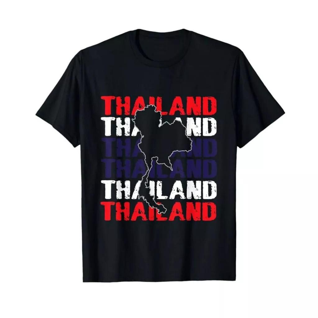 เสื้อยืด Combed 30S Distro THAiLAND MAP BANGKOK SOUVENIR ของที่ระลึก SUVENiR ปักธรรมดาพิมพ์ที่กําหนด