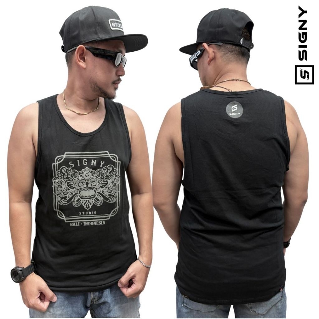 047 ORIGINAL BLACK SIGNY SINGLET เสื้อยืดสําหรับผู้ชาย