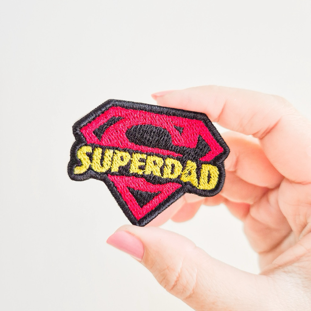 FATHER EMBROIDERY PATCH / โลโก้ SUPERDAD BADGE EMBROIDERY / LOVE DAD IRON PATCH