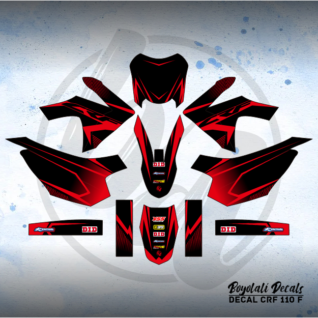 STABILO UNGU HIJAU MERAH DECAL STICKER CRF 110 F (010) DECAL STICKER MINI FULLBODY 2013 2014 2015 20