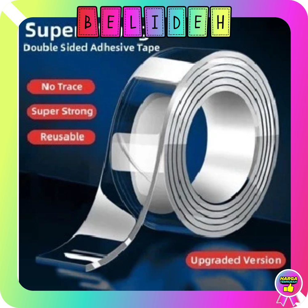 BELIDEH เทปนาโน 2 มม. เทปคู่หนาใสใส 5 เมตร R555