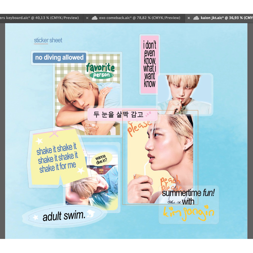 สนุกกับเวลาฤดูร้อน | พวงกุญแจสติ๊กเกอร์ Exo kai โดย loevabel studio