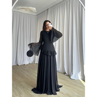 Gaun kondangan polos Marbela dress bahan ceruty Babydoll Gamis lebaran terbaru 2025