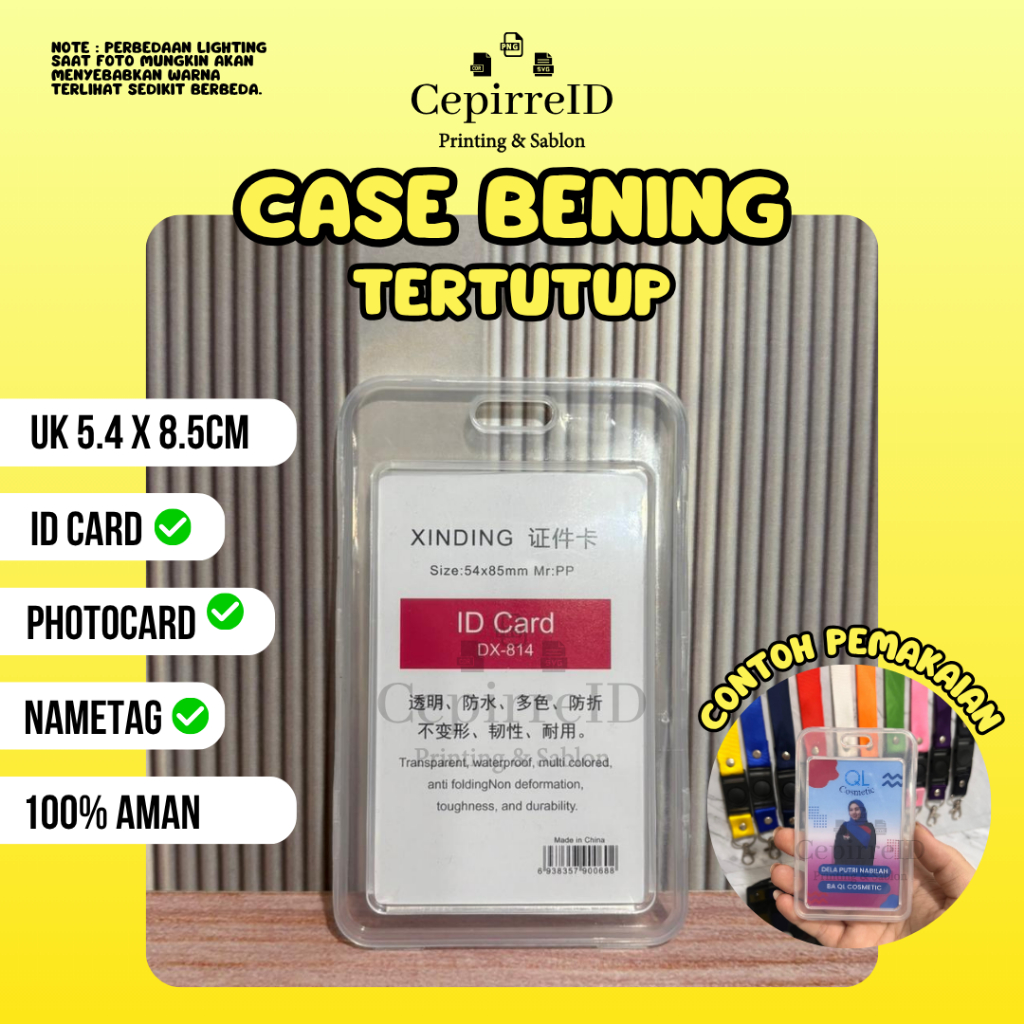 CeepreID - Case Casing ID Card Holder Photocard THICK Plastic Nametag ID Card Holder Plastic Frame