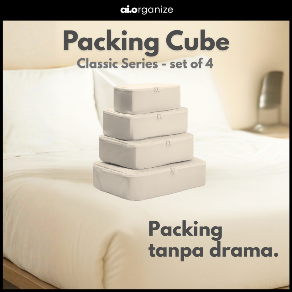 AIO 4 pcs Packing Cube Set Travel Organizer ขนาดใหญ่กระเป๋าเดินทางกระเป๋าพรีเมี่ยม 4in1