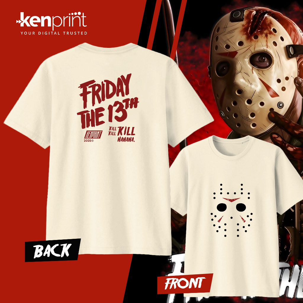 เสื้อยืด HALLOWEEN | JASON VOORHEES | FRIDAY 13TH | ไม่ใช่อย่างเป็นทางการ | พรีเมี่ยมคอตตอน 30'ส - เ