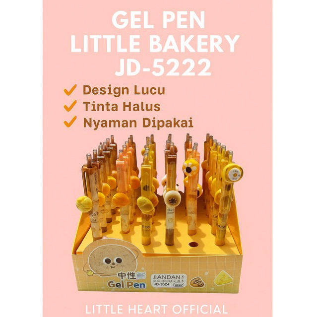 ปากกาเจลลายขนมปังเบเกอรี่น้อย JD-5522 – ปากกานักเรียนน่ารัก