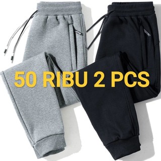 PROMO HEMAT 2 PCS 50 RIBU CELANA JOGGER TRAINING OLAHRAGA PRIA WANITA