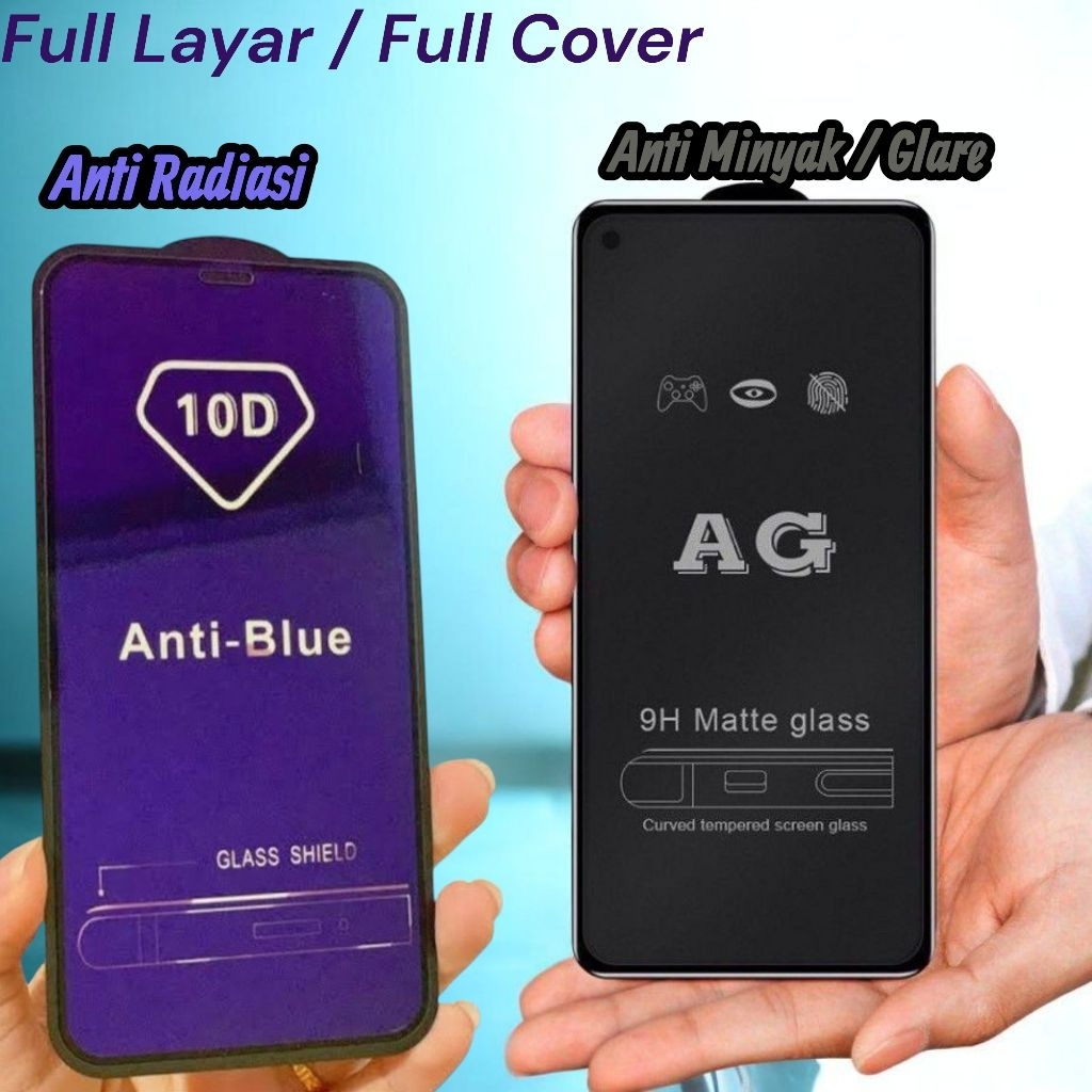 กระจกนิรภัยคลุมทั้งหมดป้องกันแสงสีฟ้า/Matte Glare Xiaomi Redmi Note 7 7 Pro Note 8 8 Pro Note 9 9 Pr