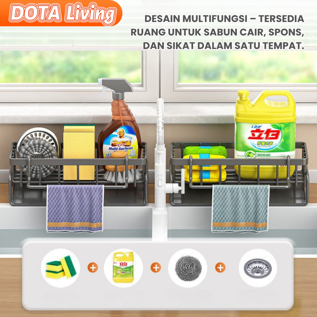 ผลิตภัณฑ์ร้อน WAREHOUSE CLEARANCE DOTA LIVING MULTIPURPOSE WALL RACK KITCHEN SINK DISHWASH SINK RACK