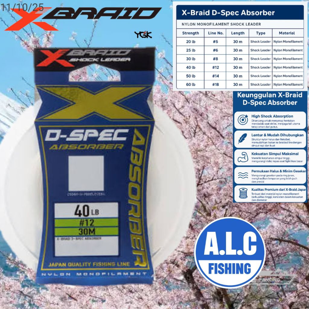 YGK X Braid D ผู้นําสาย spec 20lb 25lb 30lb 40lb 50lb 60lb ผู้นําที่แข็งแกร่งและแข็งแรง