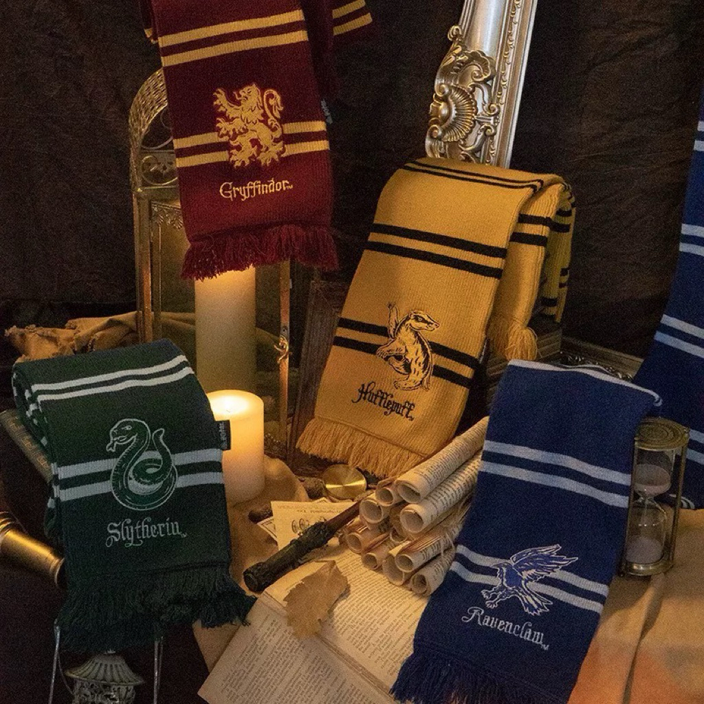 Moonfairy - HP Shein x Harry Potterr Scarf Sya Knit คอสเพลย์ Hogwarts Harpott Knit Scarf