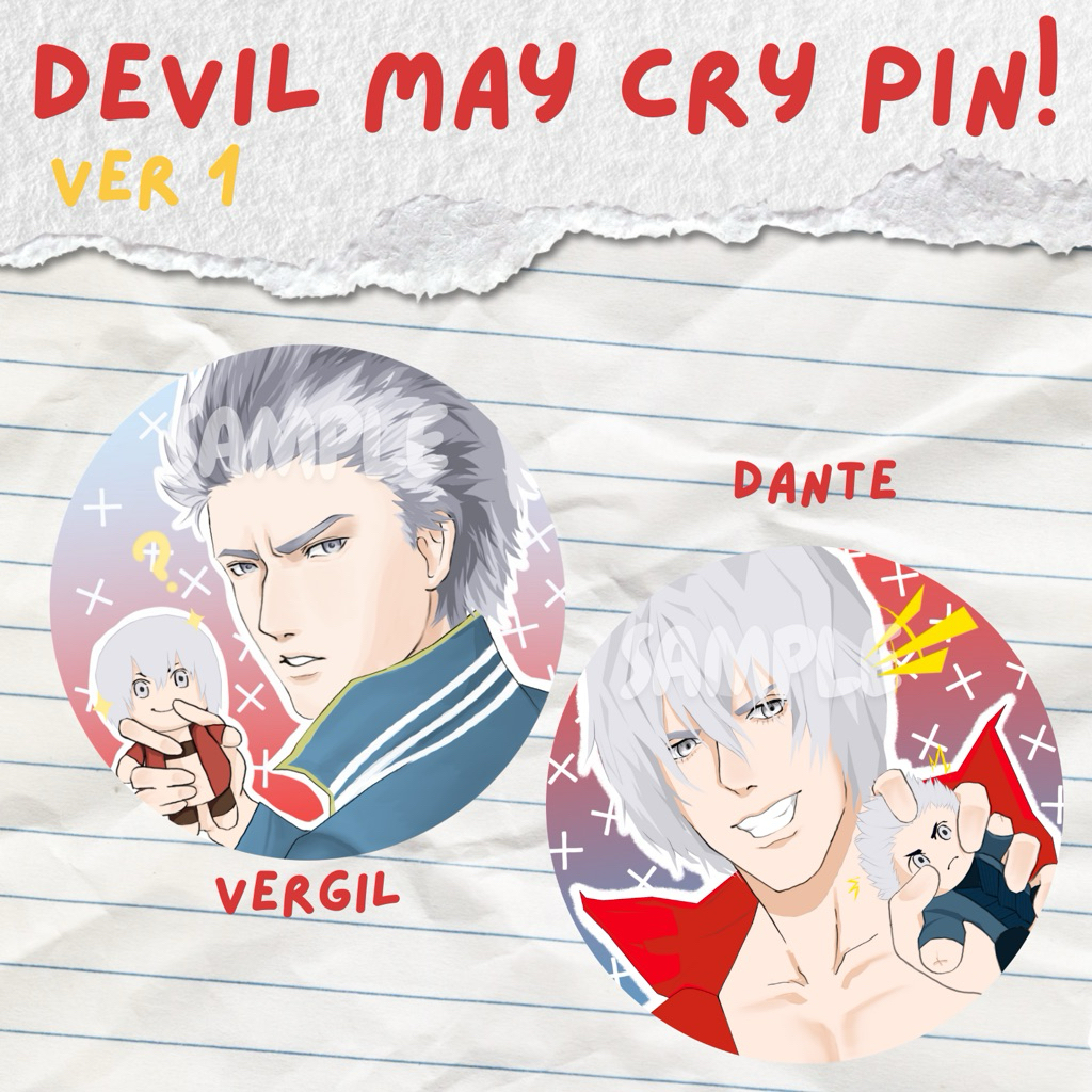 Devil May Cry 3 Fanmerch Pin Vergil & Dante