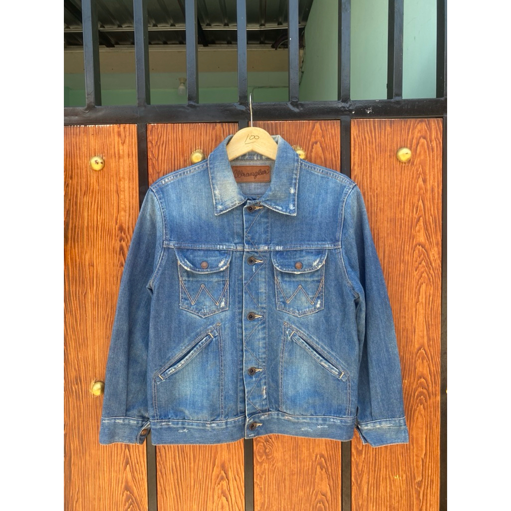 KATUN Wrangler Western Denim Jacket for Men - Classic Thick Jeans Jacket ผ้าฝ้าย 100% Made in Turkey