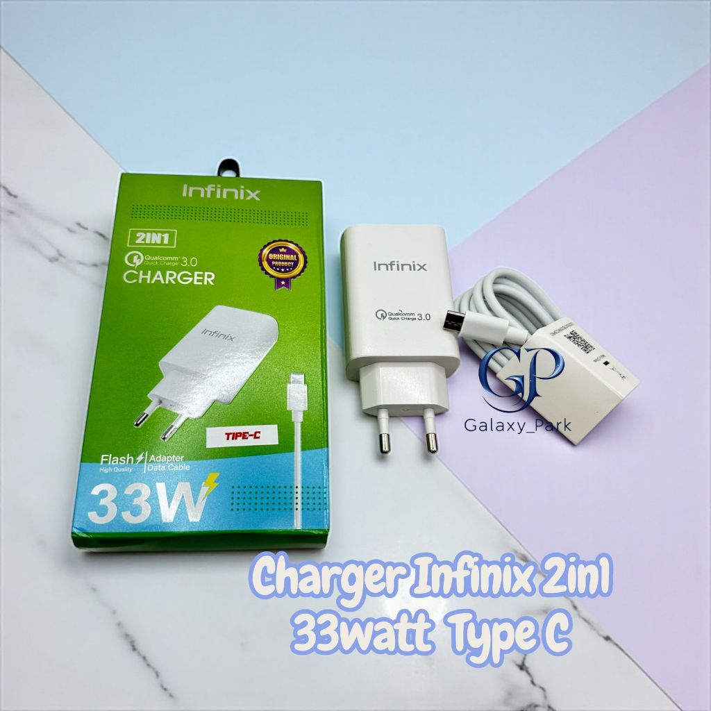 เครื่องชาร์จ Micro Type c ของ Infinix 33w Fast Charging | เครื่องชาร์จ 33w Infinix Quick Charger 3.0