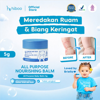 Hiboo All Purpose Baby Balm 5g Travel Size with 10% Coconut Oil Vit E Beeswax - Natural Nourishing Moisturizer - Salep Anak Ruam Popok