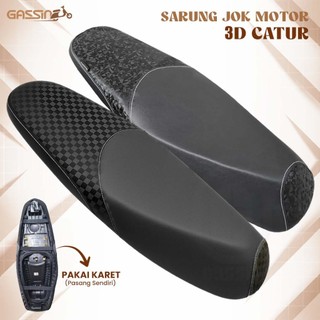 Sarung Jok Motor Instan Motif Catur Amplas Pasir Premium Waterproof Tinggal Pasang Tanpa Staples