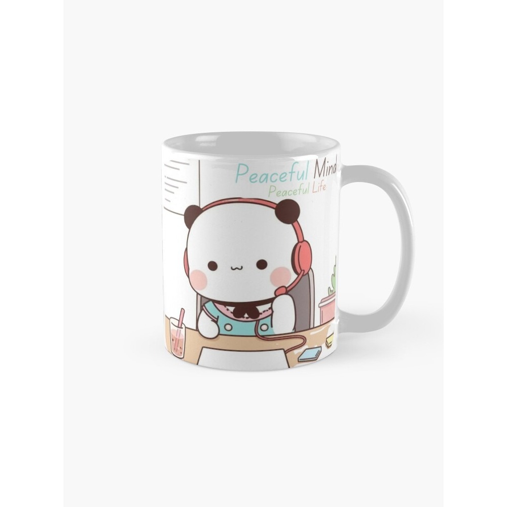 Peaceful Mind Peaceful Life Bubu Dudu Panda Love หมีน่ารัก 2026 แก้วกาแฟ